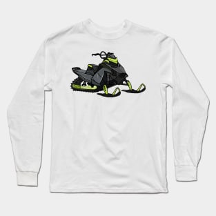 Snowmobile cartoon illustration Long Sleeve T-Shirt